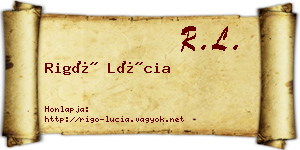 Rigó Lúcia névjegykártya